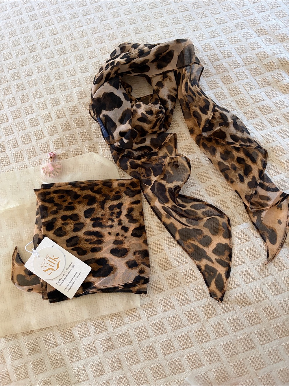 Silk Leopard Print Scarf
